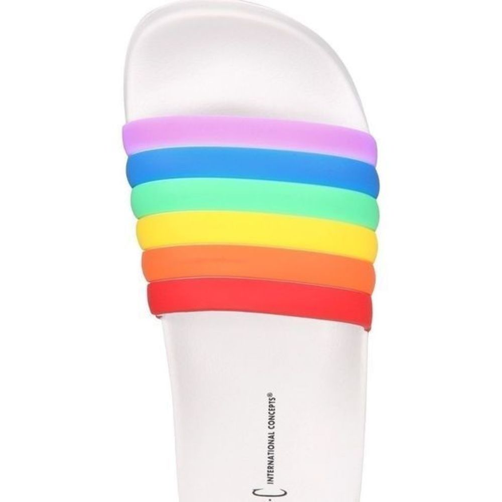 INC Rainbow Rubber Slide Slippers NWT - Picture 3 of 4